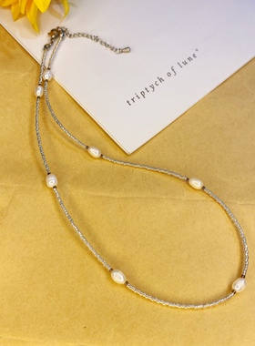 MLGM小众设计天然淡水珍珠miyuki米珠串珠高级感轻奢风锁骨项链女