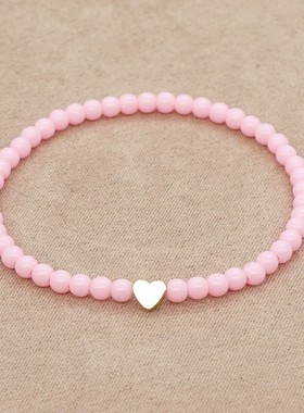 欧美风纯色叠戴小手链时尚饰品