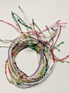 MLGM小众ins风miyuki米珠串珠手链细手串个性时尚女闺蜜手链叠戴