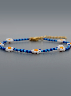 Miyuki米珠纯手工串珠小雏菊手链民族风简约友谊绳女学生闺蜜礼物