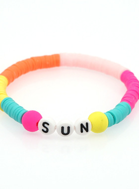 小众七彩波西米亚风首饰品小手链