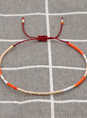 MLGM简约玻璃手工串珠小手链