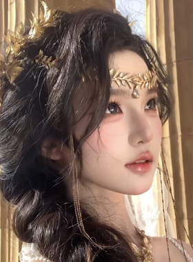 树叶月桂流苏发夹希腊神女头饰