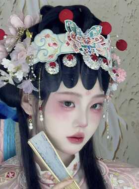 清汉抹额戏曲风围鬓古风发饰发簪