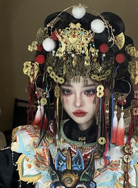异域风大祭司发冠合金夸张风