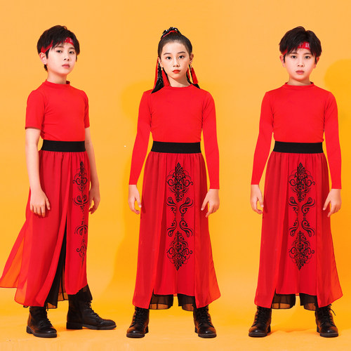 儿童中国风雪龙吟六一演出服古典骁扇子舞芒种艺考国潮走秀表演服 - 图2