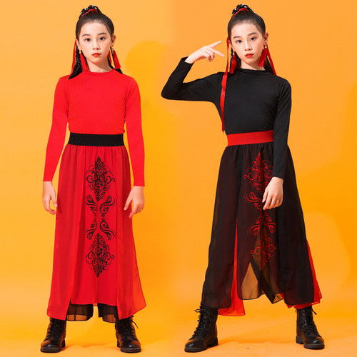 儿童中国风雪龙吟六一演出服古典骁扇子舞芒种艺考国潮走秀表演服 - 图0