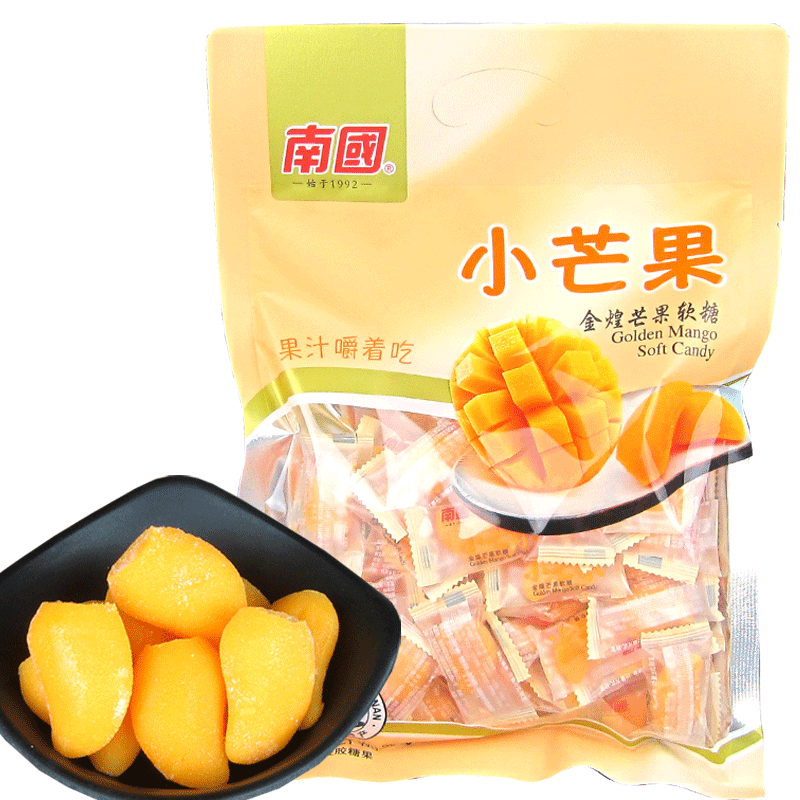 海南特产 南国小芒果500g 袋金煌芒果糖小菠萝软糖糖果休闲零食 - 图3
