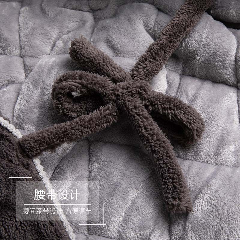 都市丽人睡袍男士睡衣冬季三层加厚加绒长款珊瑚绒夹棉浴袍冬保暖,淘宝优惠券,粉丝福利购,淘宝优惠卷