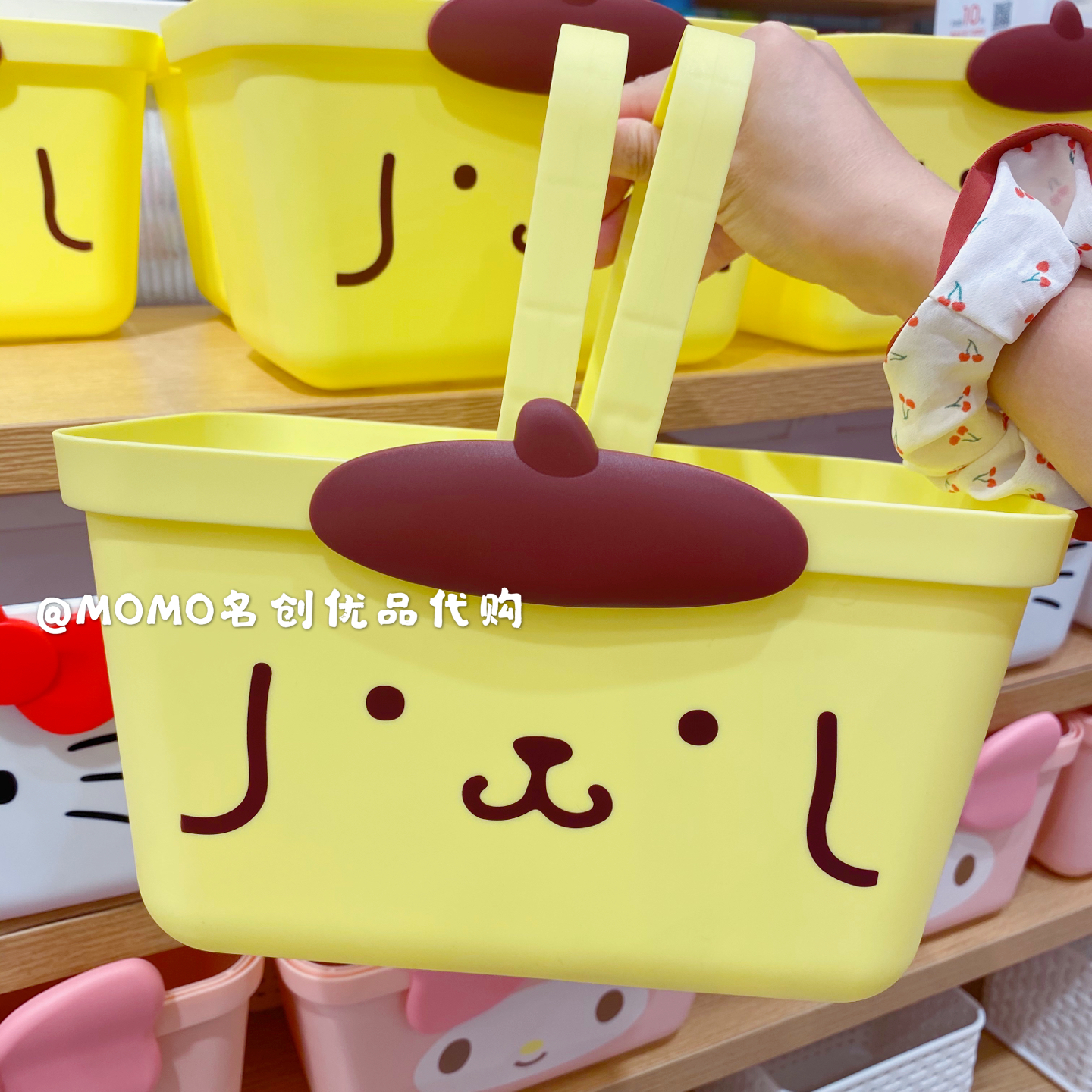 名创优品MINISO三丽鸥可爱美乐蒂手提篮HelloKitty网红少女收纳盒-图2