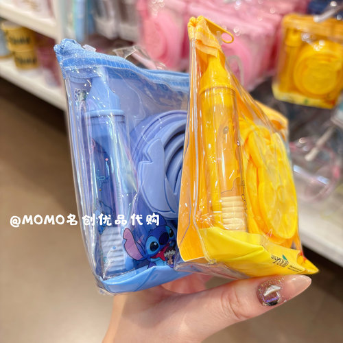 MINISO名创优品史迪仔小熊维尼折叠杯洗漱套装可爱便携牙刷漱口杯 - 图2