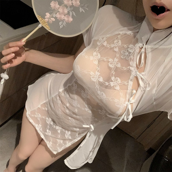 Retro pure desire slim cheongsam sexy backless pajamas for women