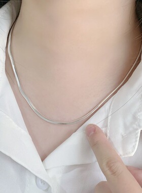 足银999纯银蛇骨链嘻哈时尚潮流轻奢高级百搭情侣款送男女友礼物