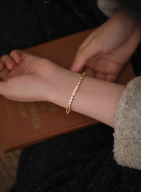 简约气质复古设计高级感百搭精致纯银镀金手镯子女秋冬《协奏曲》