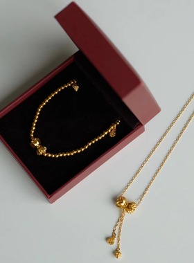 富有余并蒂莲花项链古法精致典雅时尚大气通勤百搭