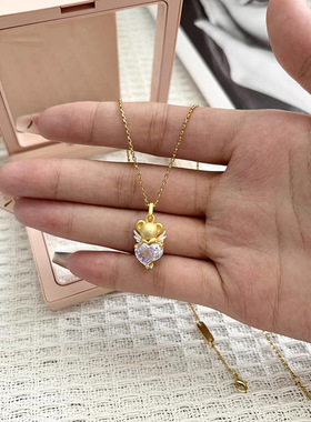 v金材质百变小樱立体小可周边项链女2024新款小众卡通爱心吊坠