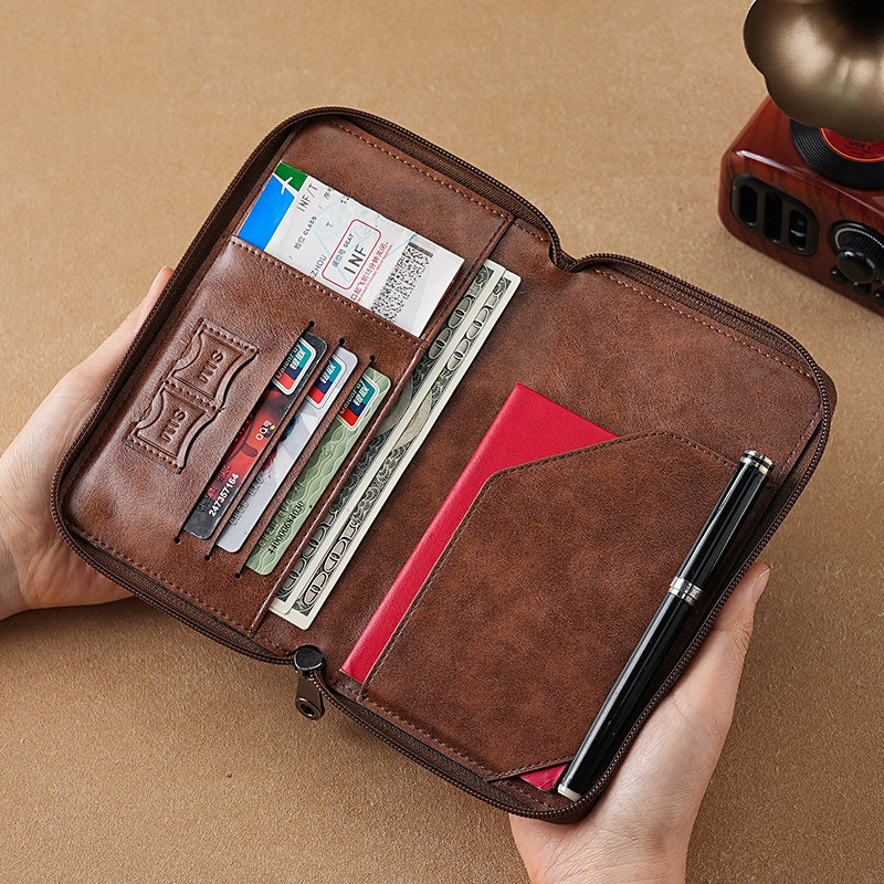 新款RFID软皮多功能防盗刷机票保护套拉链护照夹证件旅行收纳钱包,淘宝优惠券,粉丝福利购,淘宝优惠卷