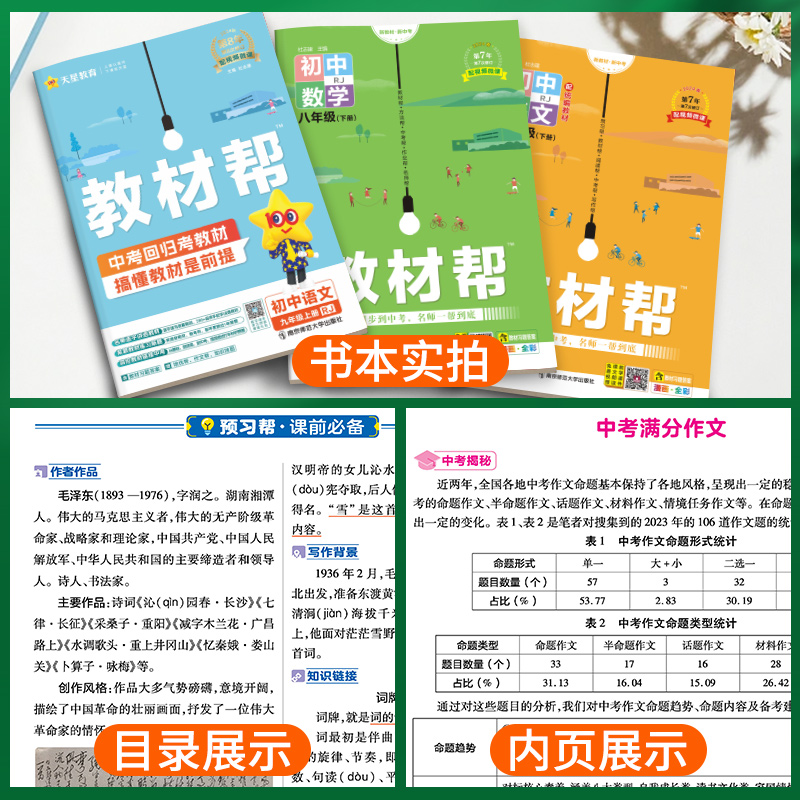 2025初中教材帮七年级八九年级下册上册化学语文数学英语物理政治历史生物地理人教版北师大沪科初 一三二中学教材解读全解课本 - 图3