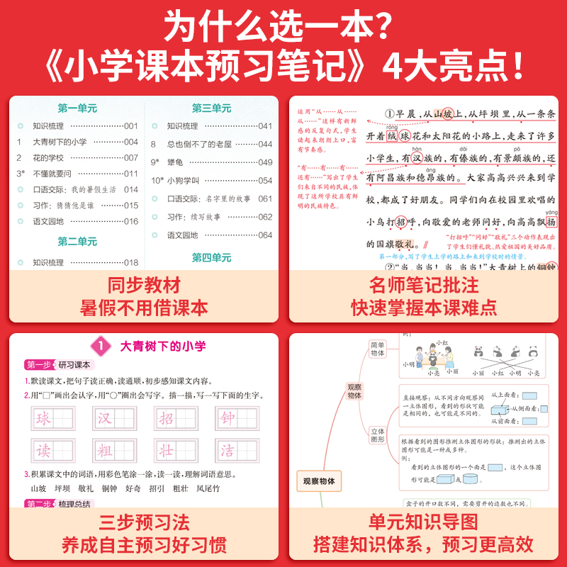 2024秋一本课本预习笔记三四年级上册五六年级一二年级语文数学英语人教版北师苏教小学生同步教材解读学霸随堂教材讲解全解辅导书