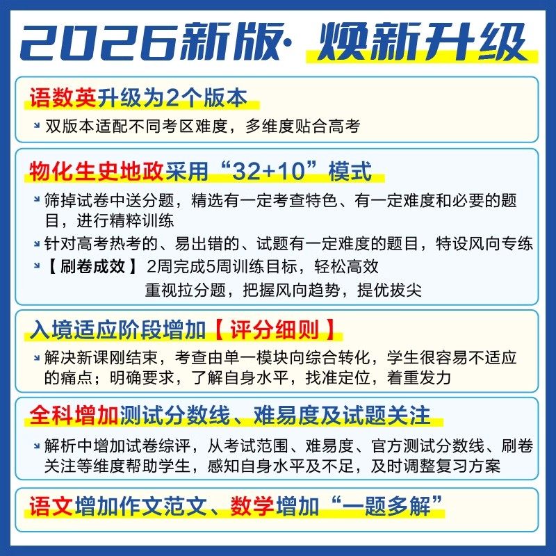 2026版高考必刷卷42套数学英语语文物理化学生物政治历史地理新高考模拟试卷汇编高三一二轮复习资料刷题套卷2024高考真题试卷精选