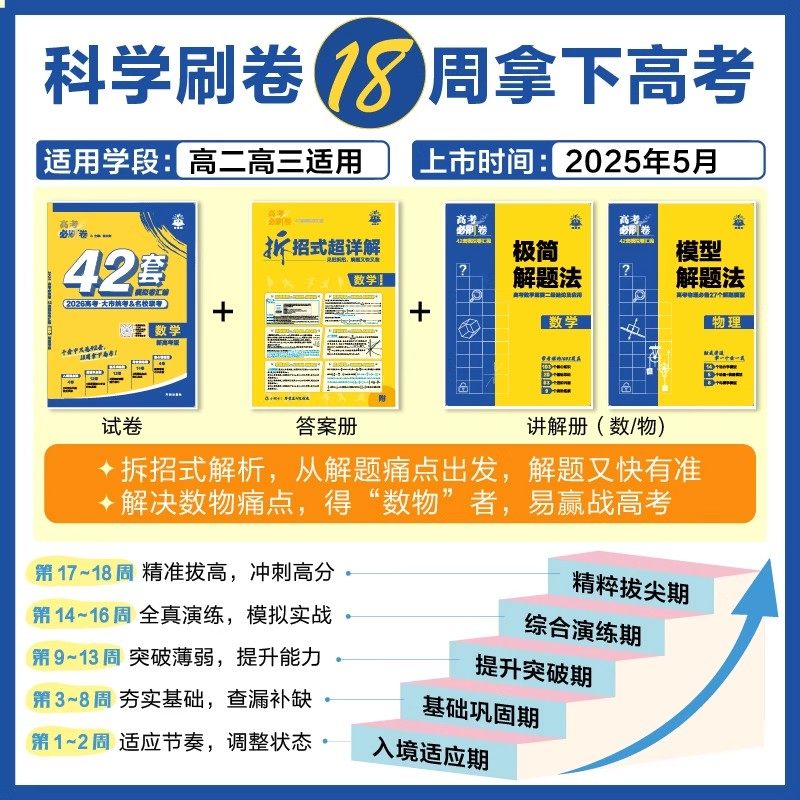 2026版高考必刷卷42套数学英语语文物理化学生物政治历史地理新高考模拟试卷汇编高三一二轮复习资料刷题套卷2024高考真题试卷精选