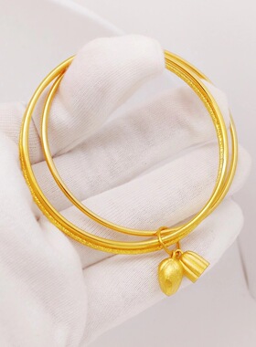 三生三世古法传承黄金色莲子手镯