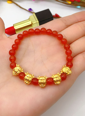 生肖牛年本命年手窜女沙金镀金