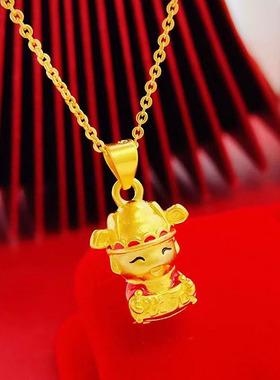 新款越南沙金文曲星项链滴油