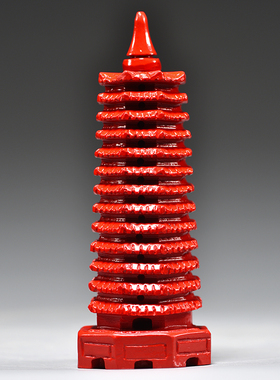 天然朱砂9层九层13层红色文昌塔摆件客厅办公室工艺品送礼