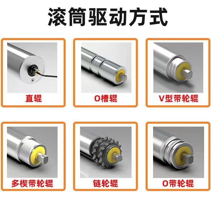 电动滚筒内置电机动力辊筒输送机分拣运输传送带包胶无刷直流24V - 图0