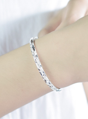 满天星9999足银宝宝手镯带证