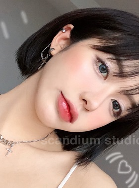 scandium小十字架链条冷淡风钛钢