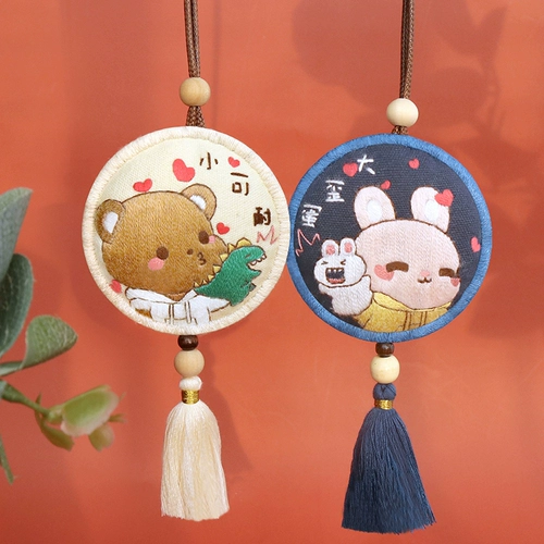 Защитный амулет ручной работы, набор материалов для машины, зеркало заднего вида, подвеска, DIY, с вышивкой