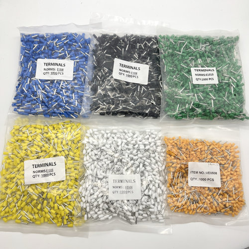 VE0308管型预绝缘冷压接线端子E0508针型线耳压线接头E1008/E1508 - 图1