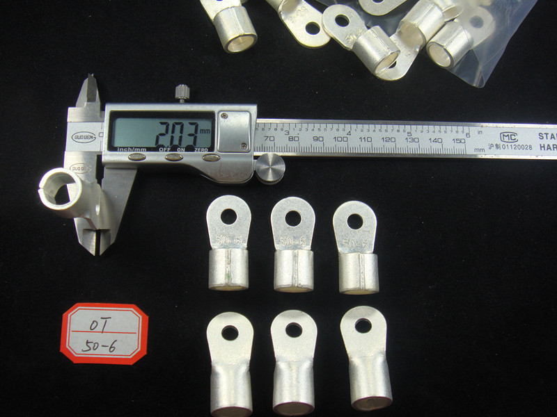 冷压接线端子/圆形裸端子 国标型 OT50-6 厚2MM紫铜焊口散卖 - 图1