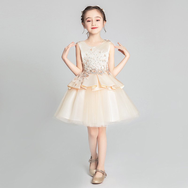 儿童晚礼服公主裙小女孩婚纱生日主持人花童模特走秀演出服洋气夏,淘宝优惠券,粉丝福利购,淘宝优惠卷