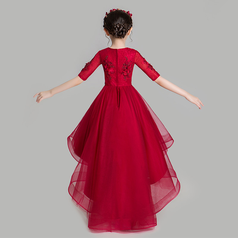 儿童晚礼服公主裙拖尾花童钢琴演出服女童主持人生日小女孩婚纱夏,淘宝优惠券,粉丝福利购,淘宝优惠卷