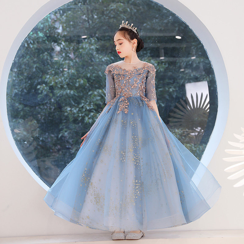 女童晚礼服儿童公主裙小孩花童婚纱生日走秀主持人钢琴演出服轻奢,淘宝优惠券,粉丝福利购,淘宝优惠卷