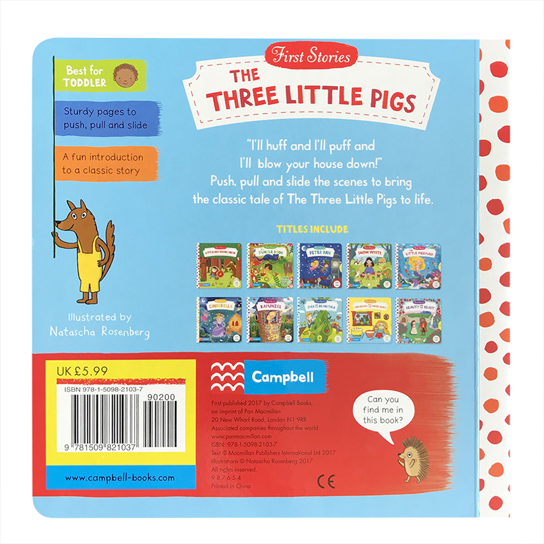 英文原版绘本 First Stories BUSY系列童话篇 The Three Little Pigs 三只小猪儿童纸板机关操作活动书英语启蒙互动短语句子 - 图3