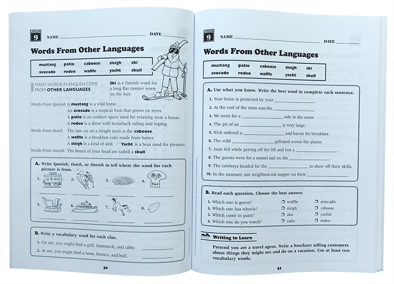 Scholastic学乐练习册英文原版240 Vocabulary Words Kids Need to Know Grade 6册全套儿童词汇基础英语教材趣味课外作业读物 - 图1