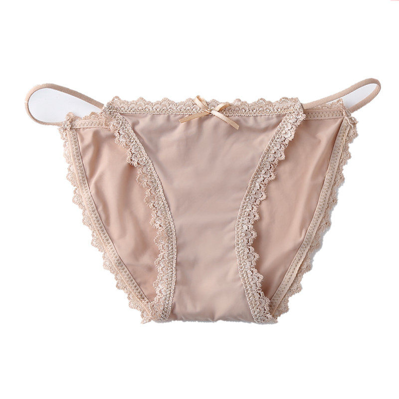 3条装女士性感冰丝内裤少女学生可爱一字细带低腰棉底裆三角t裤女,淘宝优惠券,粉丝福利购,淘宝优惠卷