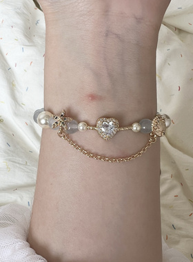 现货！多面体原创天然蓝玛瑙手链手串女款温柔可爱精致天然玛瑙石