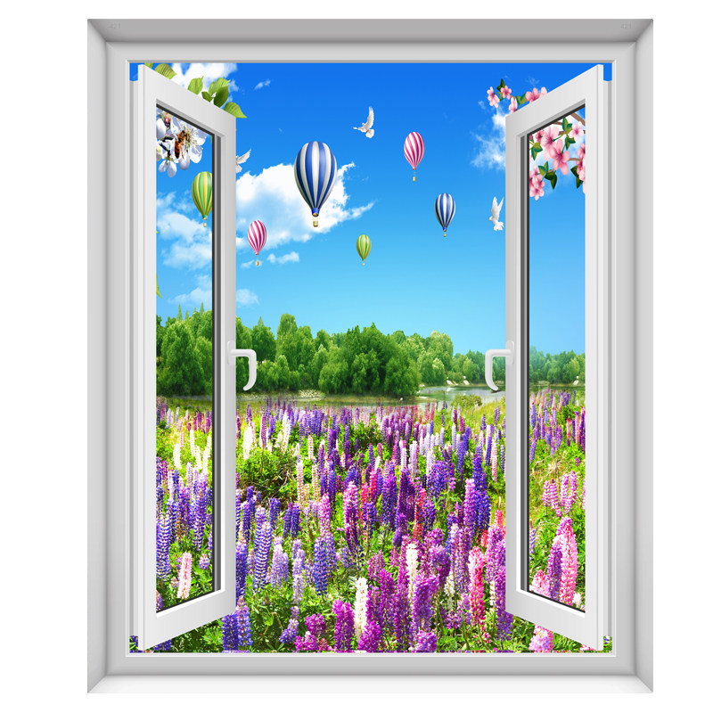 假窗户风景画竖版客厅房间装饰画沙发背景墙贴壁画温馨浪漫墙画,淘宝优惠券,粉丝福利购,淘宝优惠卷