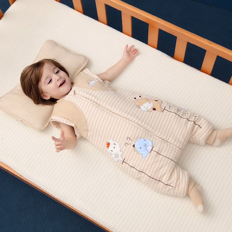 彩棉婴儿睡袋分腿式可拆袖小童宝宝儿童防踢被春秋薄款纯棉连体衣,淘宝优惠券,粉丝福利购,淘宝优惠卷