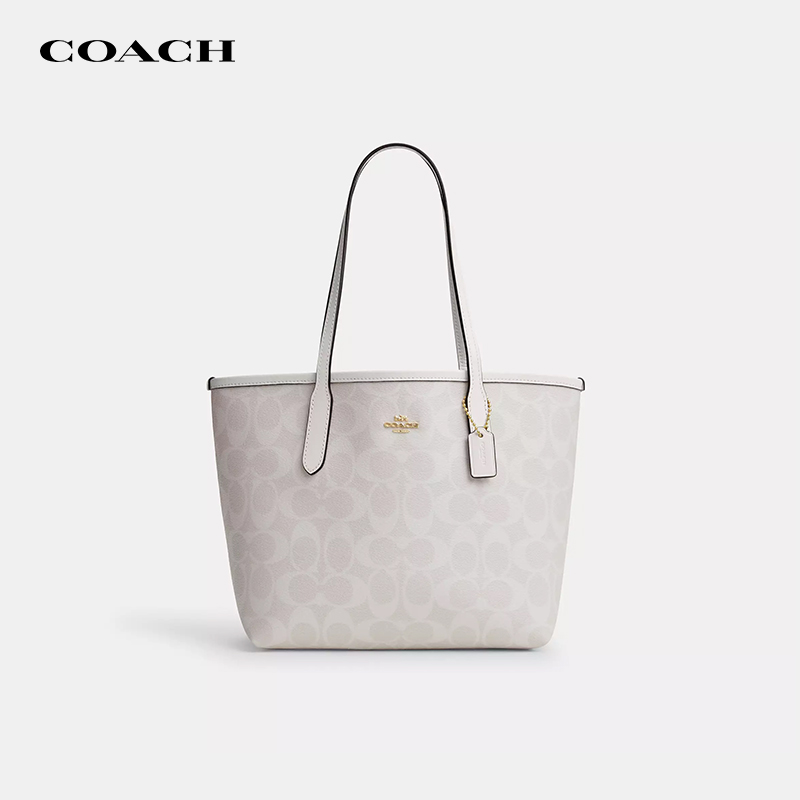 【官方授权】COACH/蔻驰City小号托特包经典老花大容量单肩手提包 - 图2