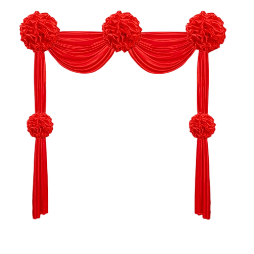 Большой красный цветочный бал свадебный блок Дверь Дверь сельская дверь Движение Свадебная комната Дверь Цветочная Шелкская атласная красная ткань Дверь Цвет гортензии