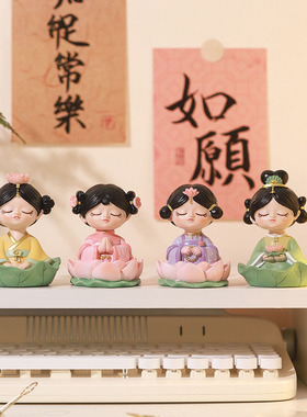 佛系解压治愈可爱可爱少女小摆件