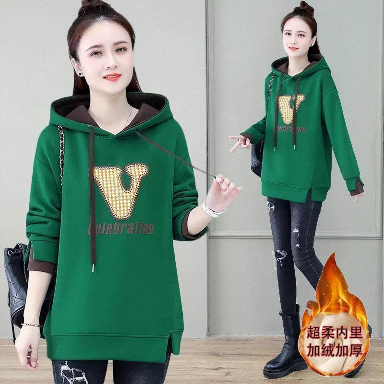 山东即墨纯棉连帽卫衣女秋冬2024新款加绒加厚中年妈妈上衣中长款,淘宝优惠券,粉丝福利购,淘宝优惠卷