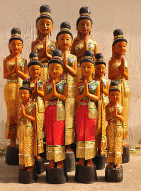 泰国木雕特色迎宾摆件