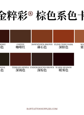 RAW金粹彩纹身色料棕色系列颜料